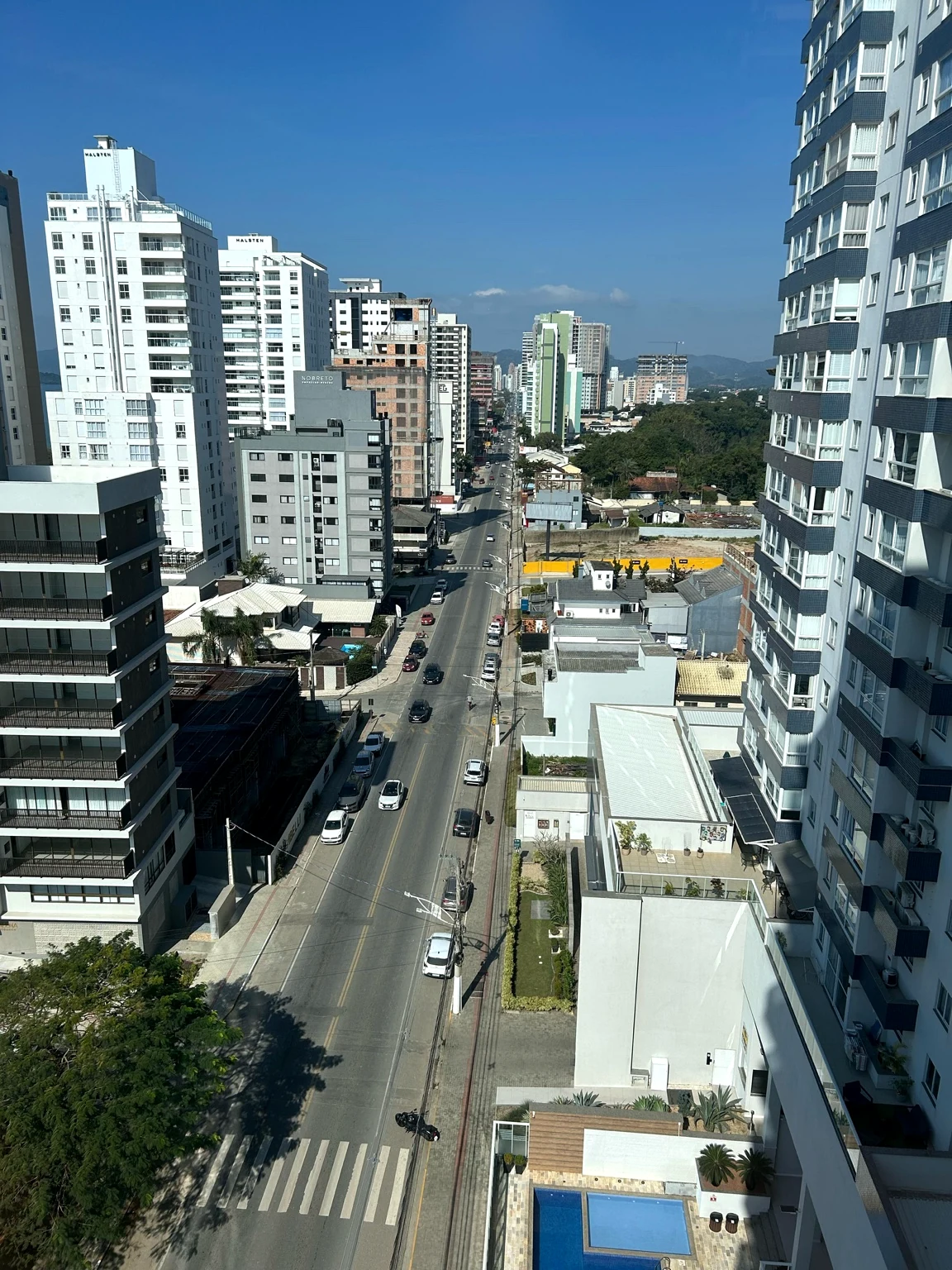 Vista urbana do apartamento